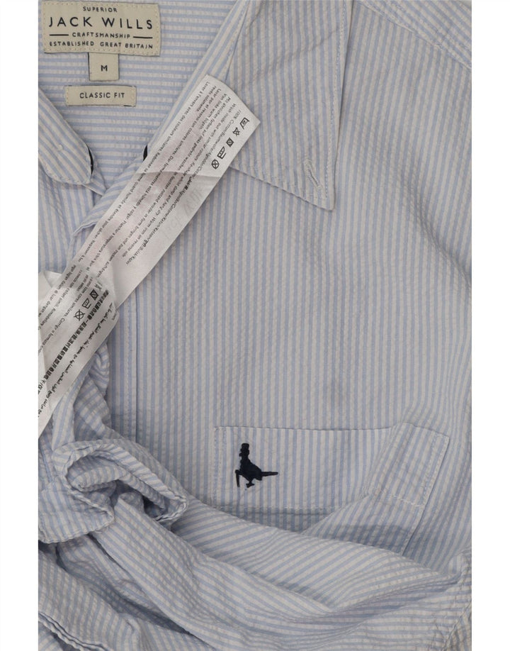 Camisa masculina Jack Wills Classic Fit algodão listrado azul médio