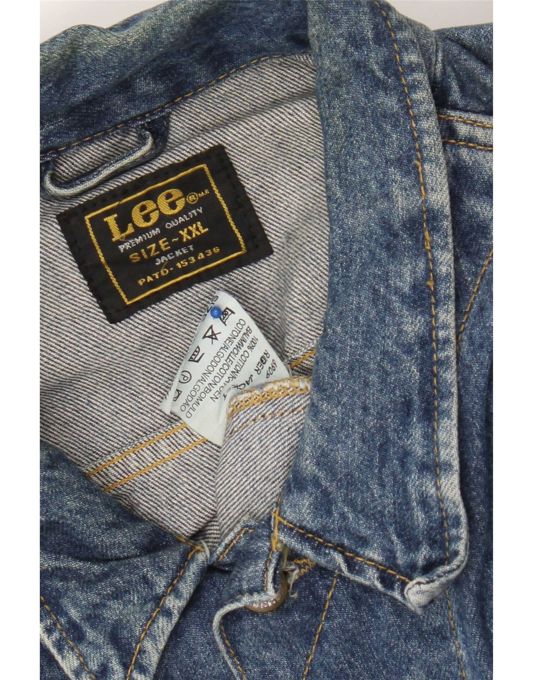 Jaqueta jeans masculina Lee UK 44 2XL algodão azul