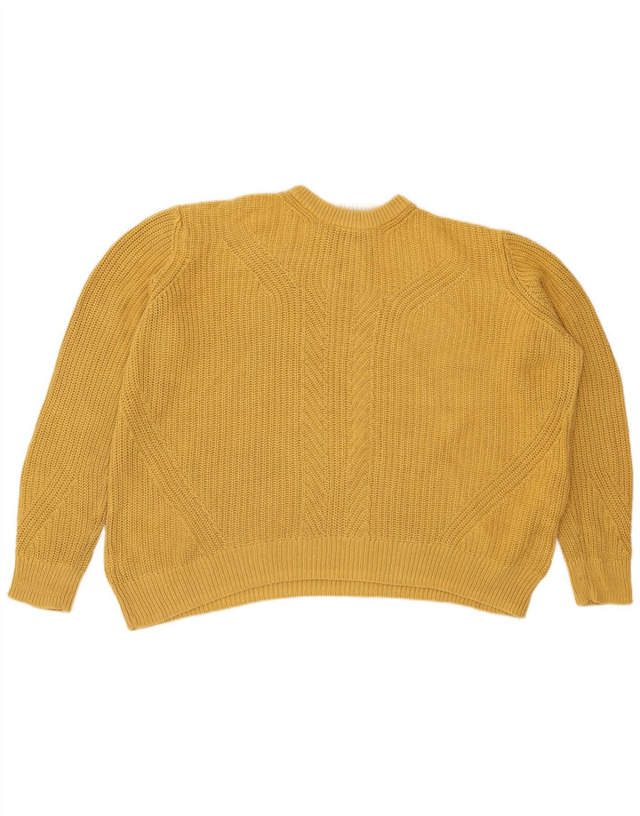 Suéter feminino Marks & Spencer com gola redonda Reino Unido 16 grande amarelo