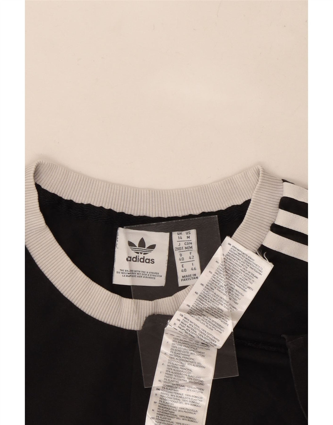 ADIDAS Camiseta Feminina Top UK 14 Médio Algodão Preto