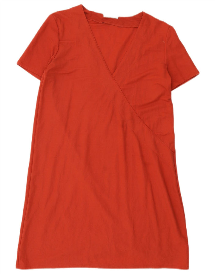 Vestido feminino Zara A-Line UK 14 viscose vermelha média