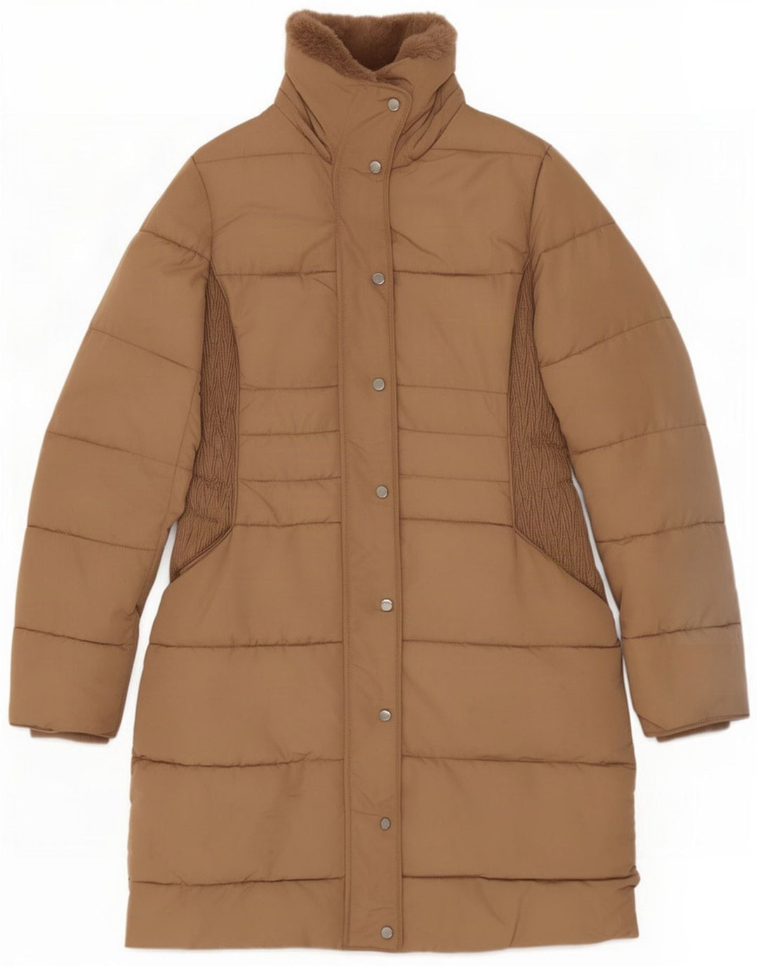 Hobbs Casaco acolchoado feminino Reino Unido 8 Pequeno bloco colorido marrom poliéster