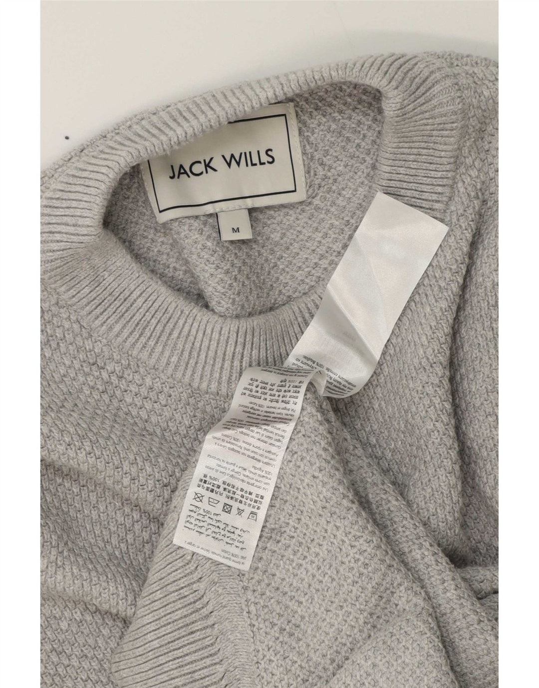 Suéter masculino Jack Wills com gola redonda e algodão cinza médio