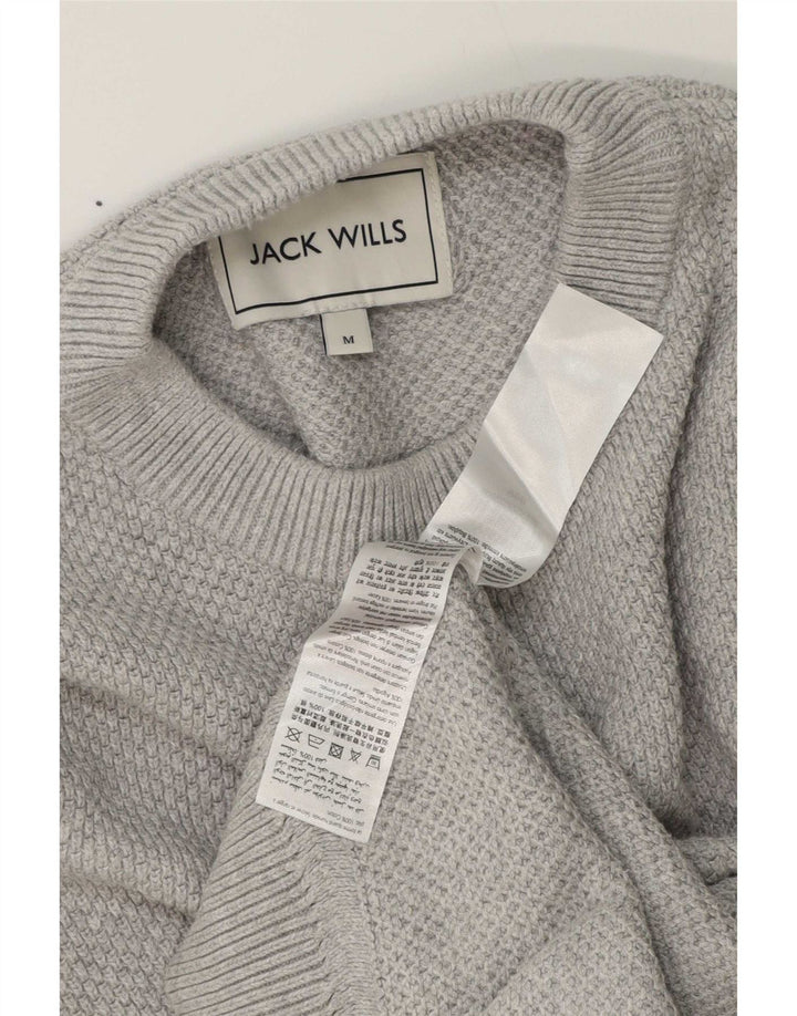 Suéter masculino Jack Wills com gola redonda e algodão cinza médio