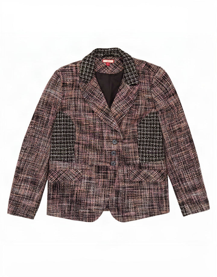 Jaqueta blazer feminina Joe Browns com 3 botões Reino Unido 20 2XL xadrez multicolorido
