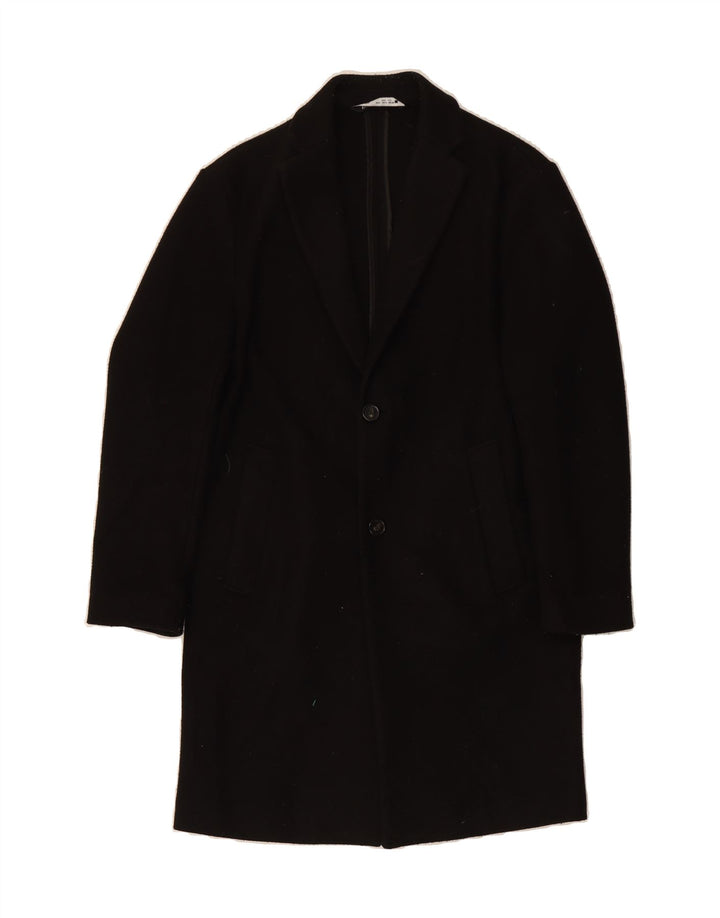 Sobretudo masculino ZARA UK 36 pequeno poliéster preto