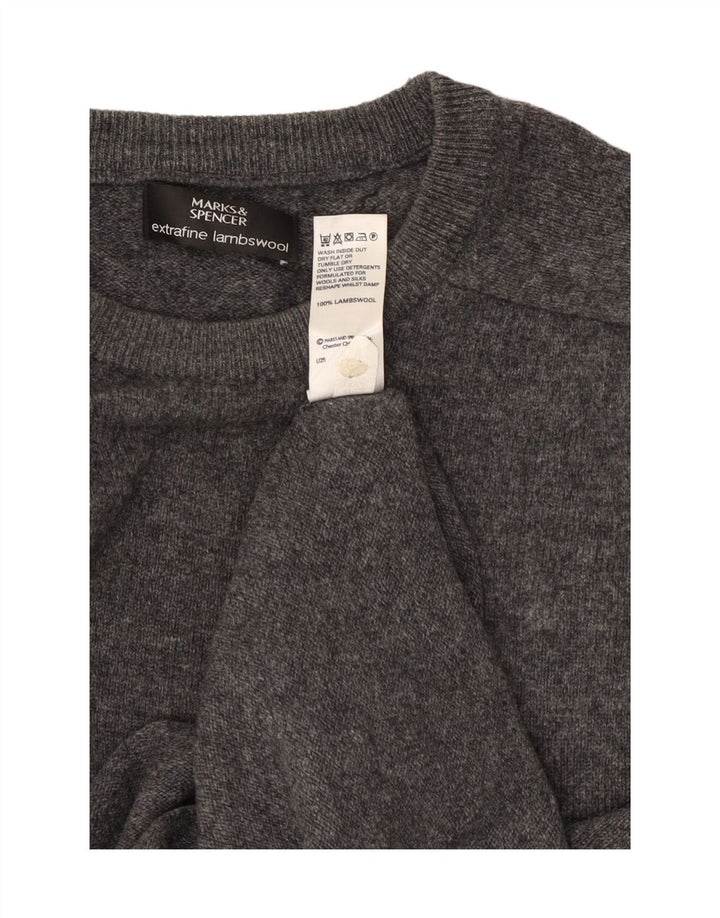 Suéter masculino Marks & Spencer com gola redonda XL lã cinza