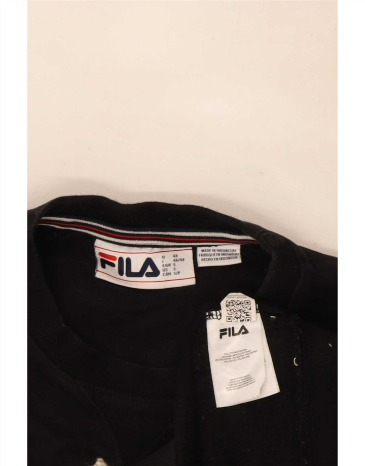 Fila moletom gráfico masculino jumper pequeno algodão manchado preto