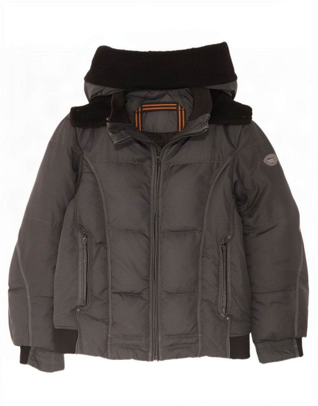Jaqueta bomber acolchoada masculina Gas com capuz UK 42 XL cinza