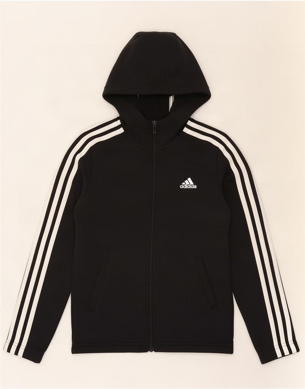Suéter Adidas feminino com capuz e zíper 9-10 anos algodão preto