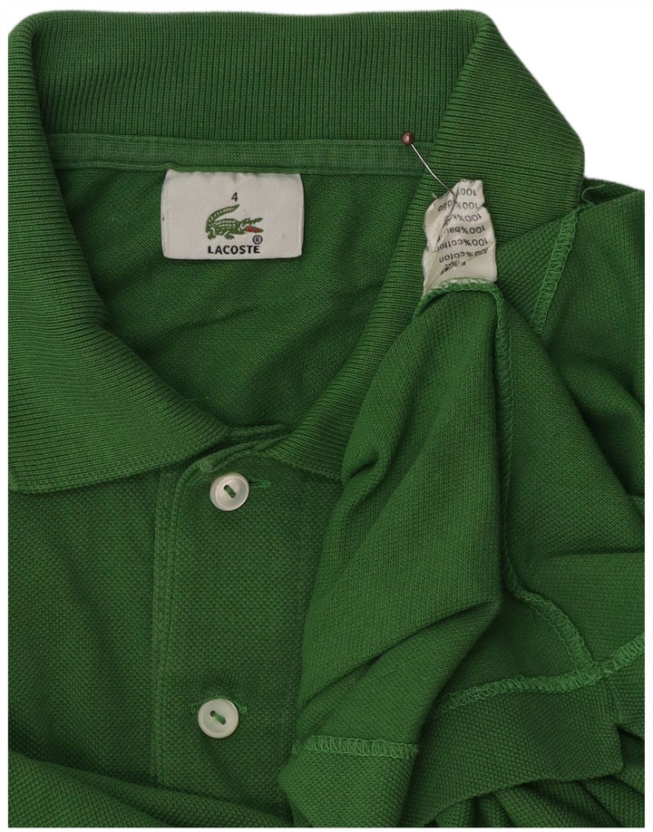 Camisa polo masculina Lacoste tamanho 4 algodão verde médio