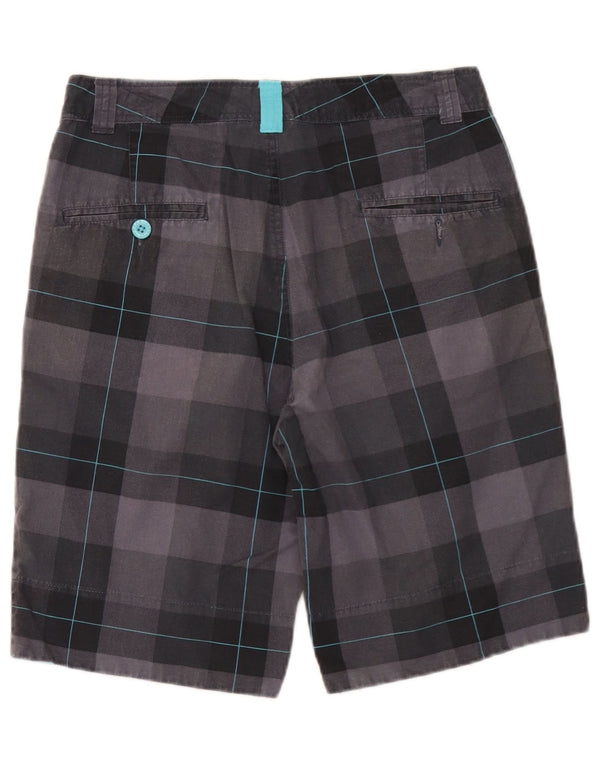 Sneaker Freak Mens Chino Shorts XS W29 Cinza Xadrez Algodão