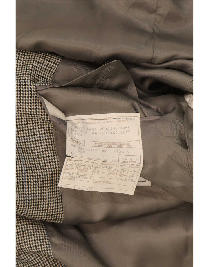 Jaqueta blazer masculina Corneliani com 2 botões IT 54 2XL cinza Houndstooth