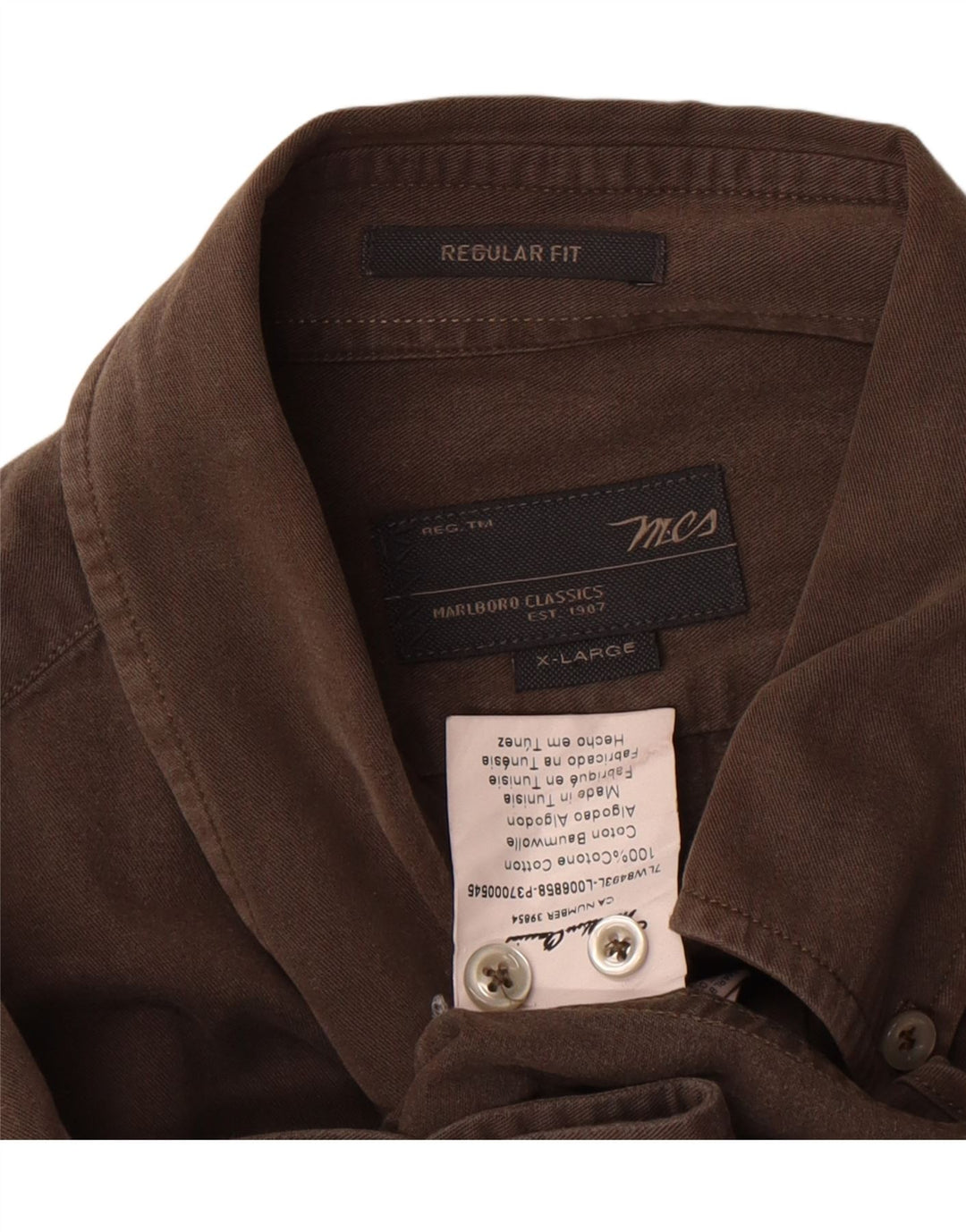 Camisa masculina Marlboro Classics Regular Fit XL algodão marrom