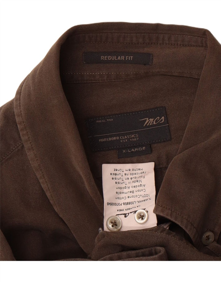 Camisa masculina Marlboro Classics Regular Fit XL algodão marrom