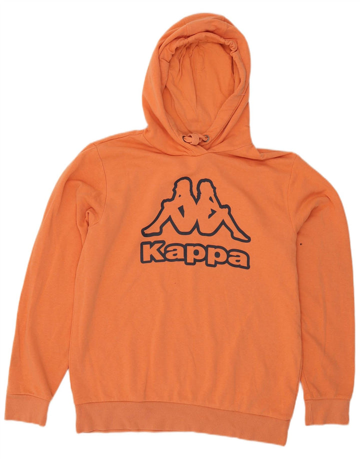 Kappa moletom com capuz masculino gráfico médio laranja algodão