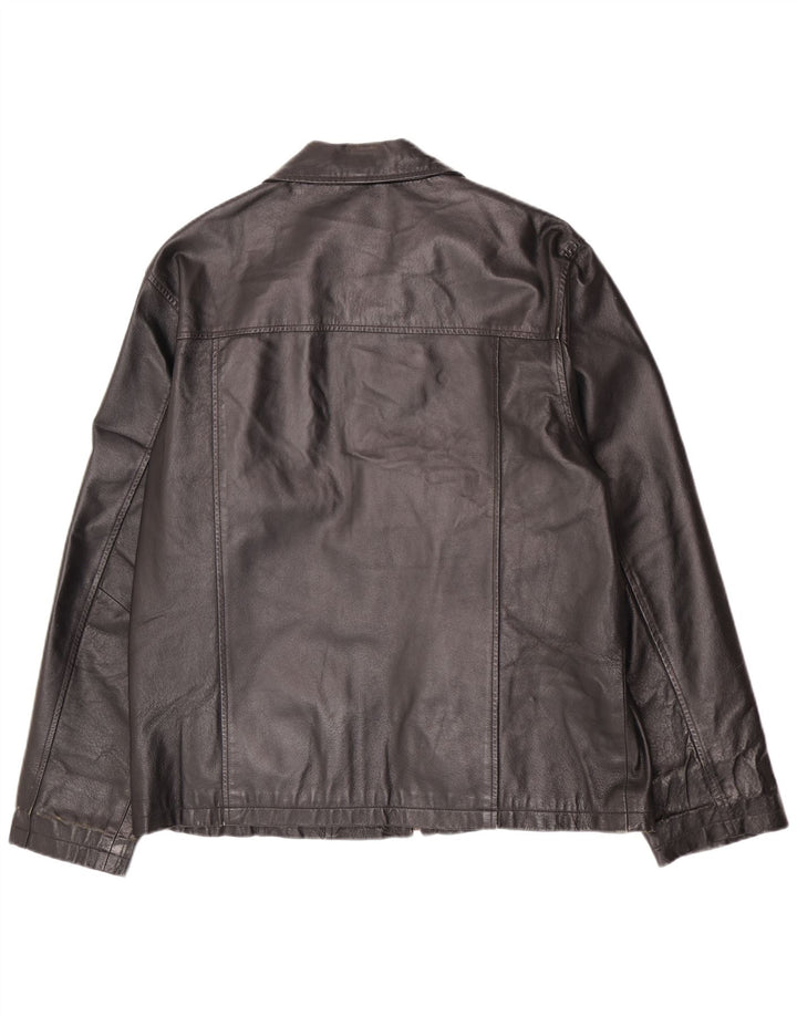 Jaqueta de couro masculina Henry Morell IT 50 grande preta