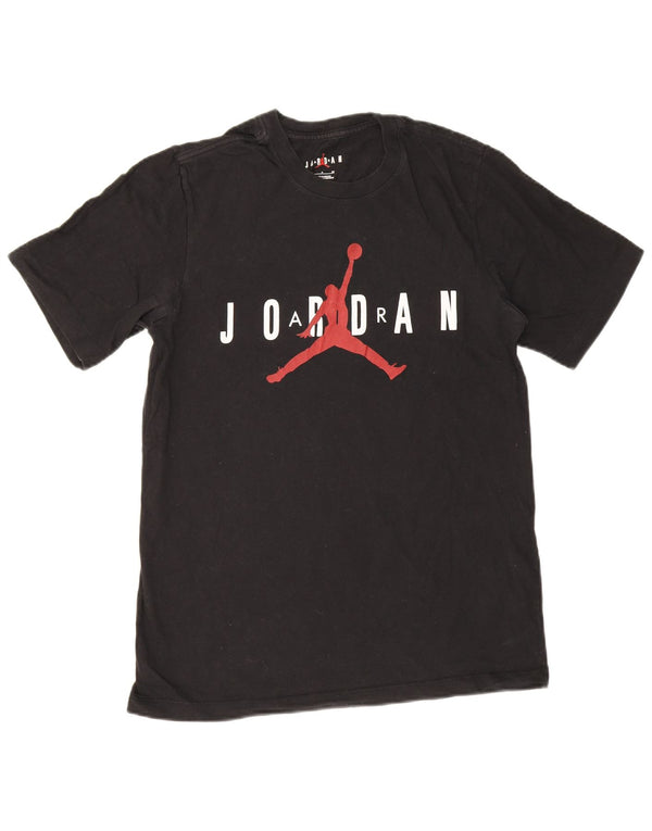 Jordan Camiseta masculina gráfica top pequeno algodão preto