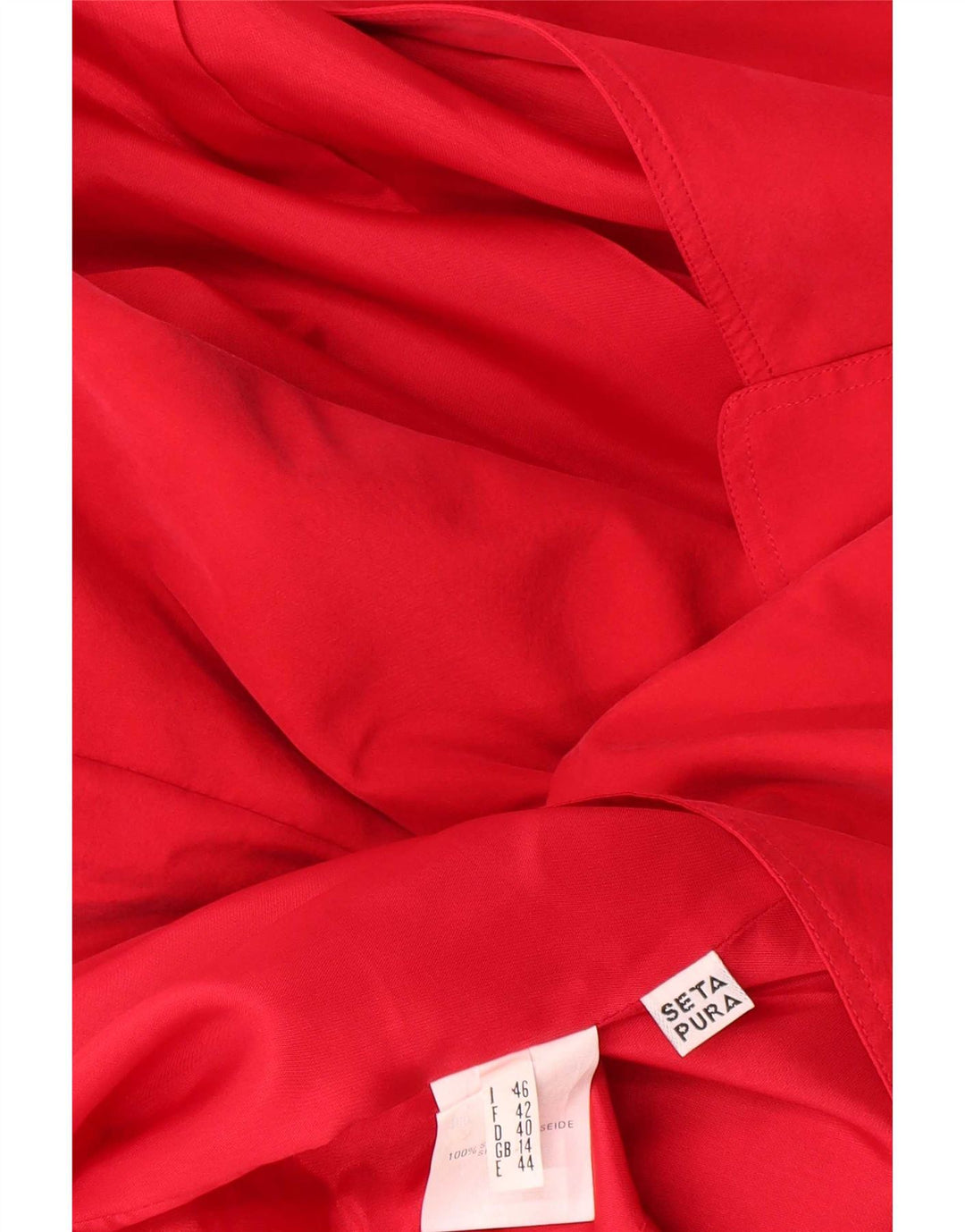Jaqueta blazer feminina vintage com 2 botões Reino Unido 14 seda vermelha grande