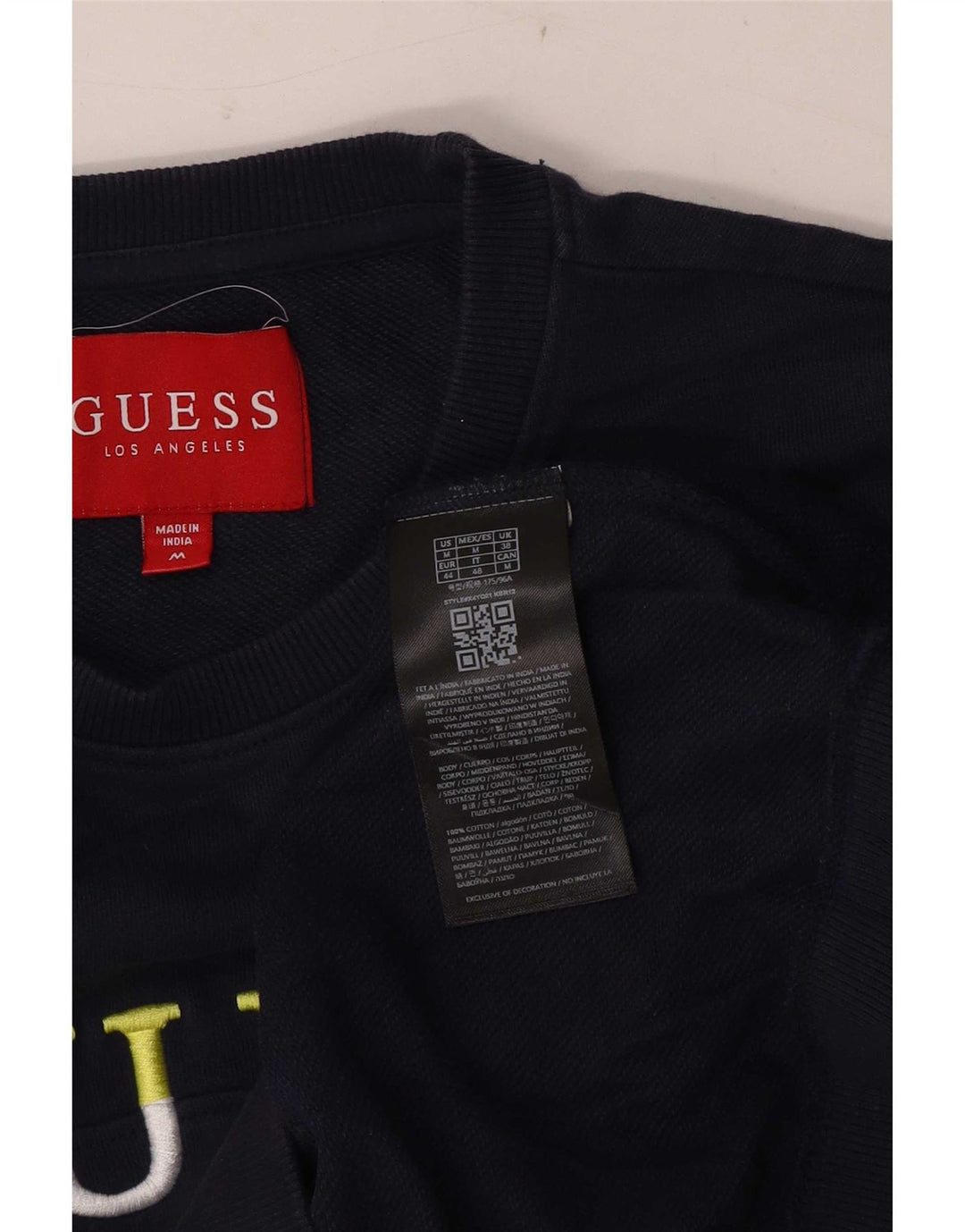Suéter de moletom gráfico masculino Guess médio algodão azul marinho
