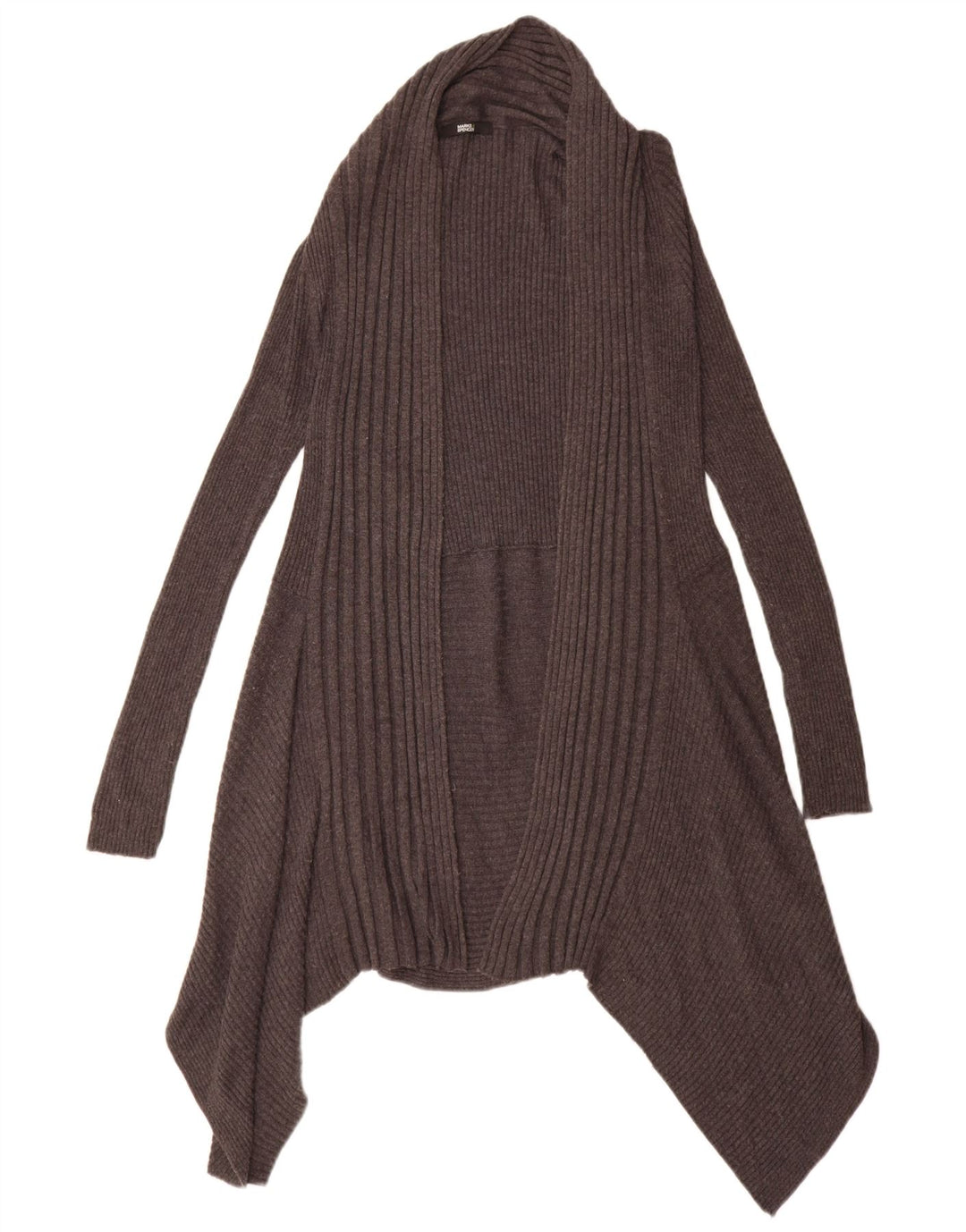 Suéter cardigã assimétrico feminino Marks & Spencer Reino Unido 14 grande cinza
