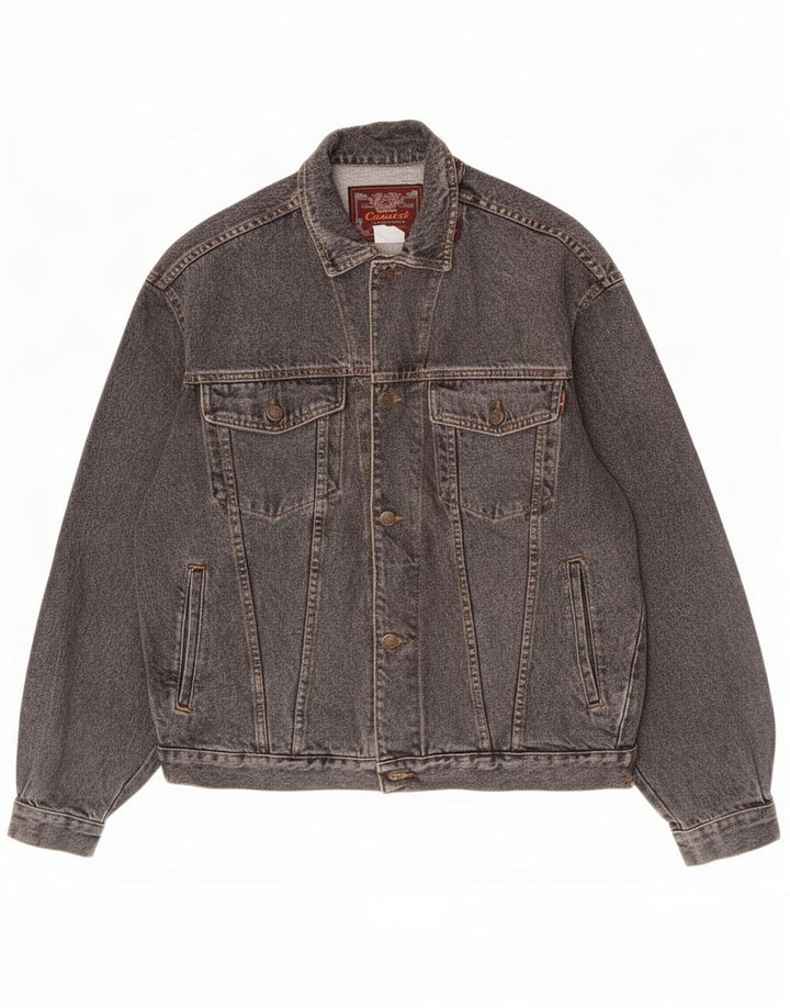 Jaqueta jeans masculina Casucci UK 38 algodão cinza médio