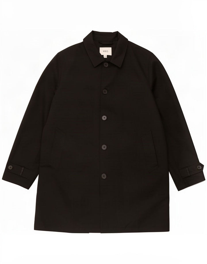 Casaco impermeável masculino Marks & Spencer Reino Unido 42 XL poliéster preto