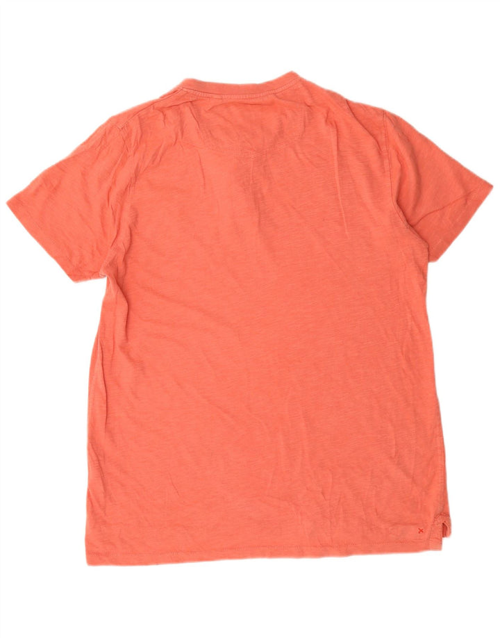 Camiseta masculina Fat Face Top de algodão manchado laranja médio
