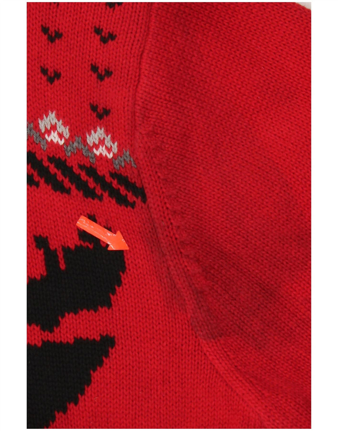Suéter masculino Chaps com zíper e gola grande, algodão vermelho Fair Isle