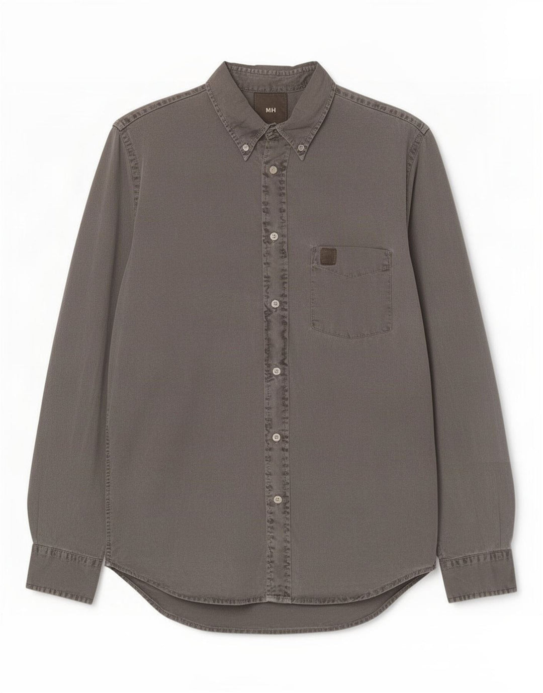 Camisa jeans masculina Murphy & Nye grande algodão cinza