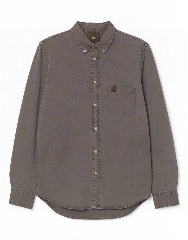 Camisa jeans masculina Murphy & Nye grande algodão cinza