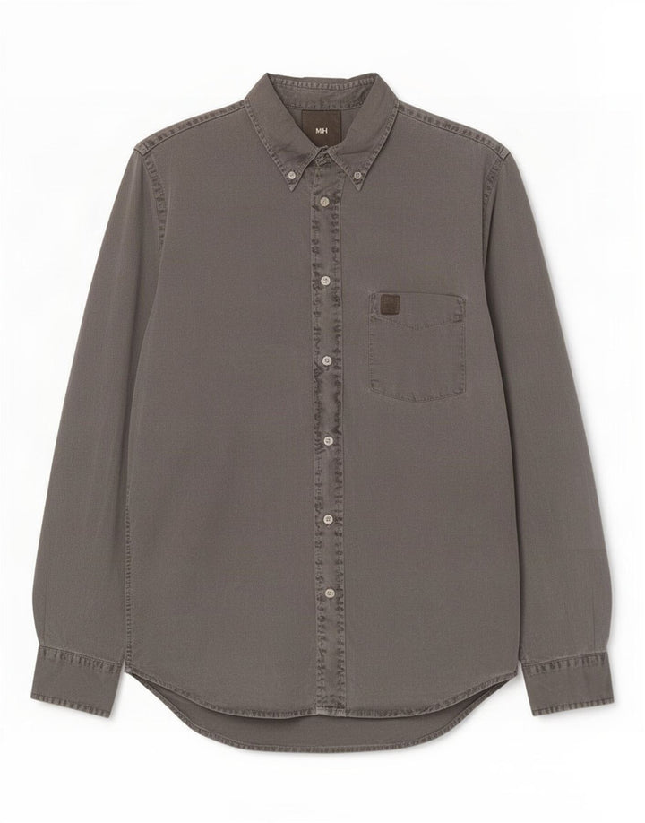 Camisa jeans masculina Murphy & Nye grande algodão cinza