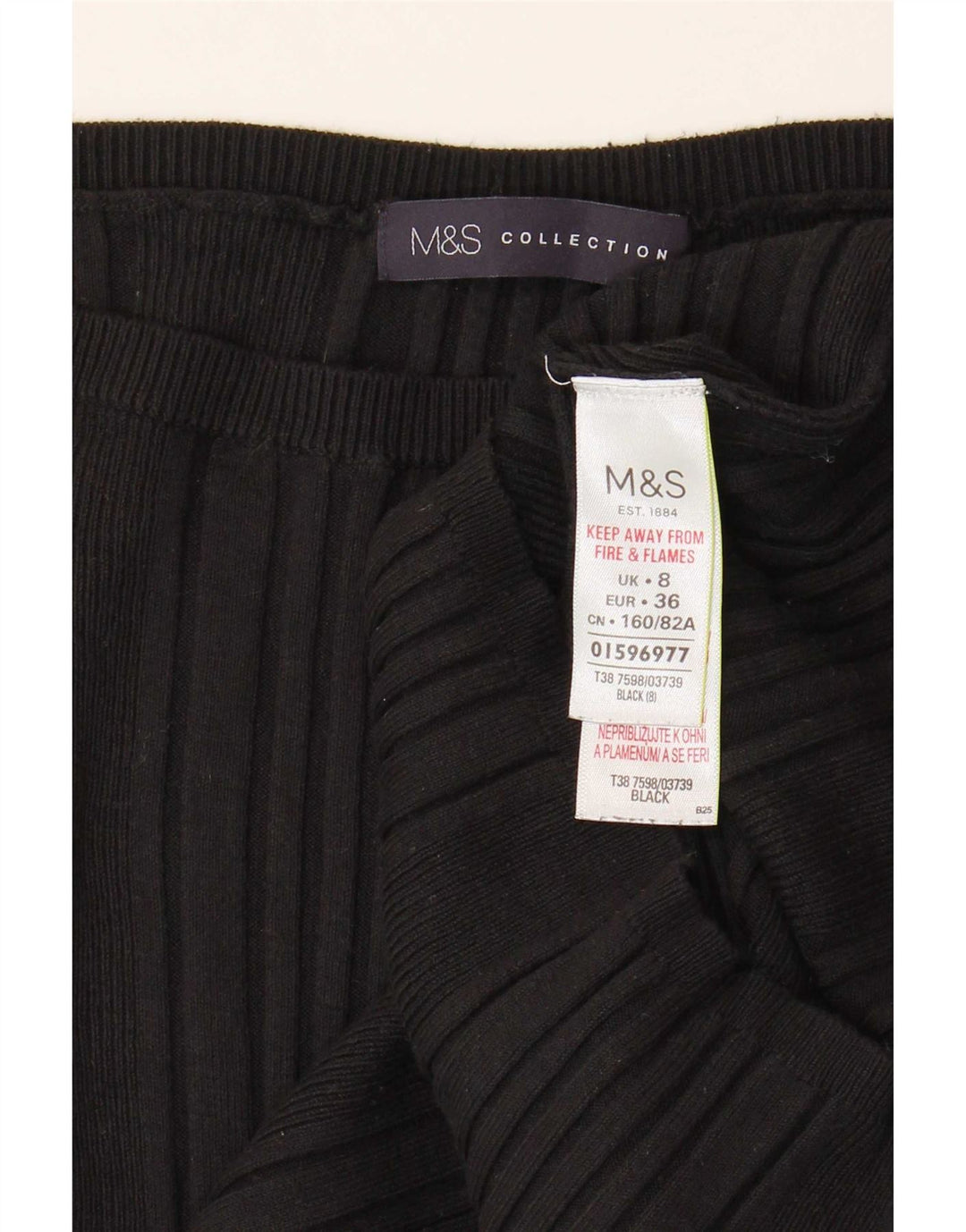 Top feminino Marks & Spencer sem ombros Reino Unido 8 viscose preta pequena