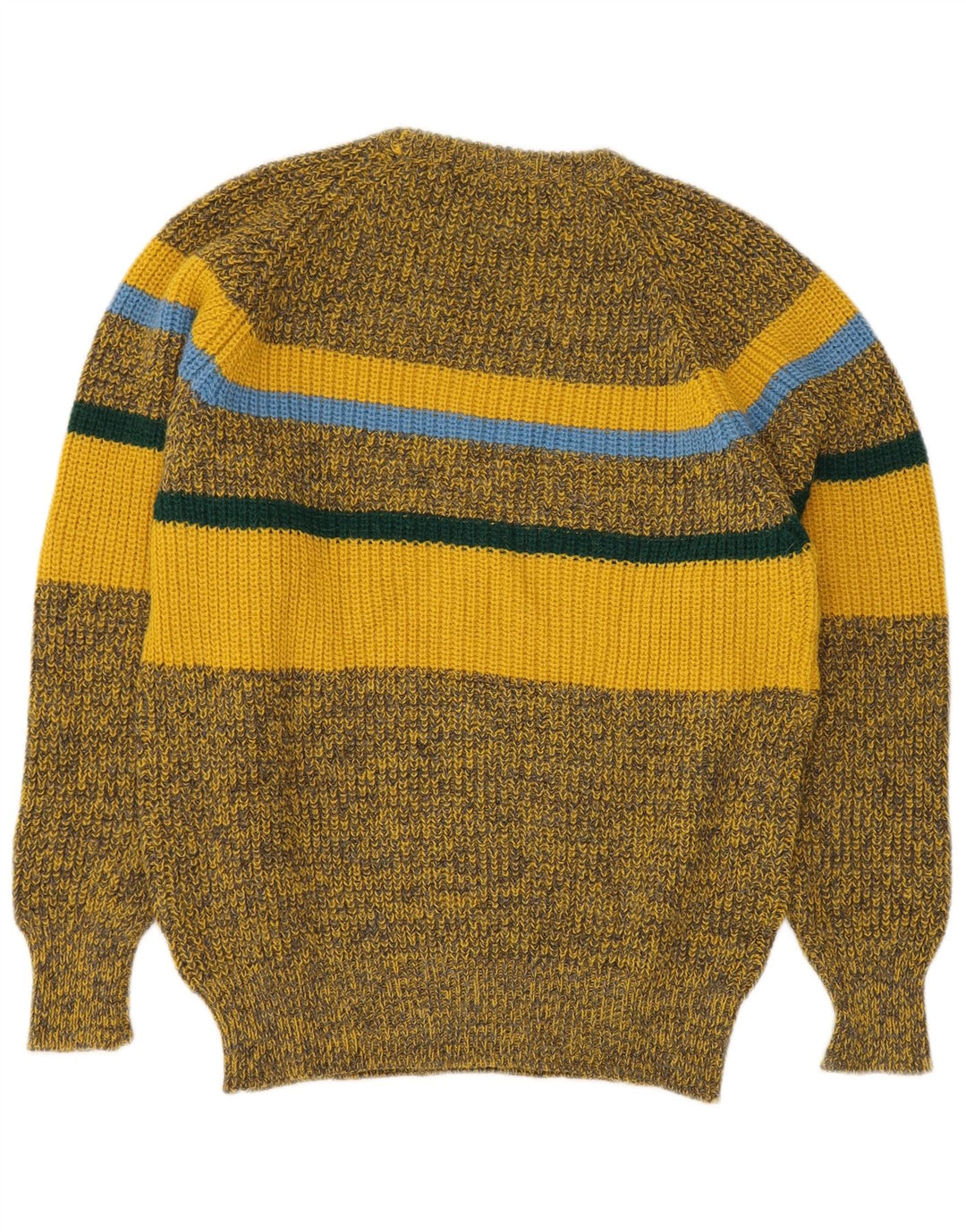 Suéter masculino VINTAGE com gola redonda listrado grande cáqui