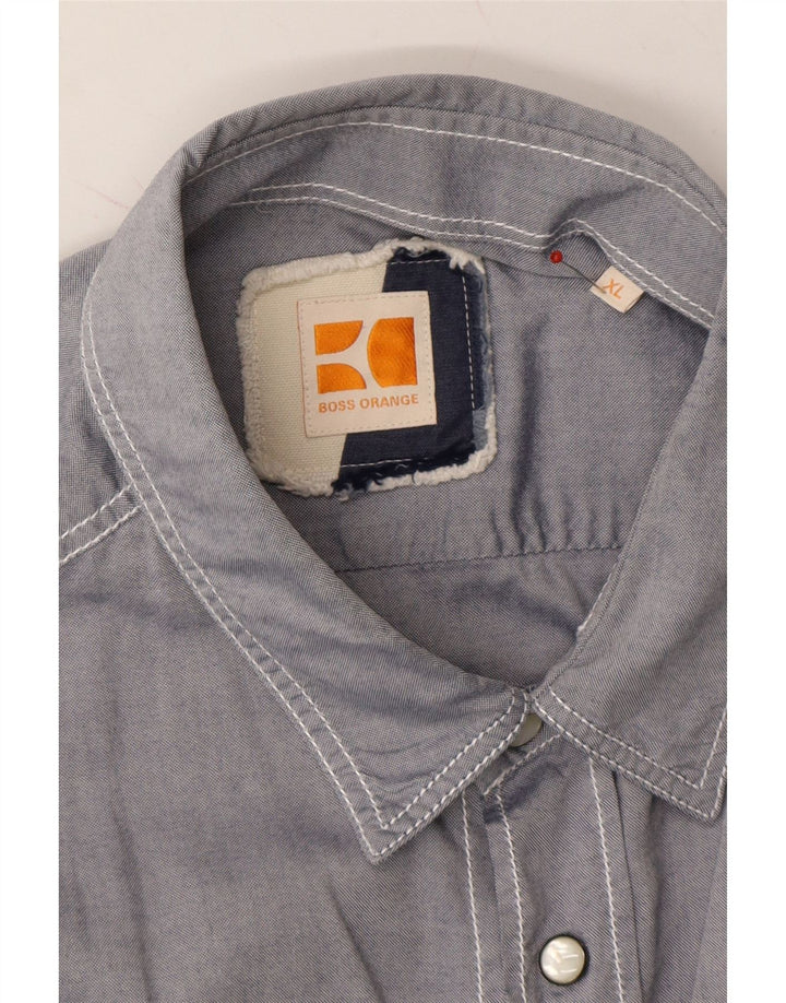 HUGO BOSS Mens Shirt XL Blue Vintage Hugo Boss and Second-Hand Hugo Boss from Messina Hembry 