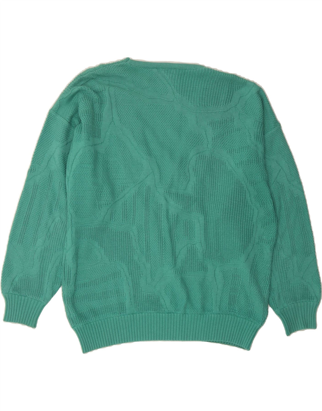 VINTAGE Womens V-Neck Jumper Sweater IT 50 XL Green Cotton Vintage Vintage and Second-Hand Vintage from Messina Hembry 