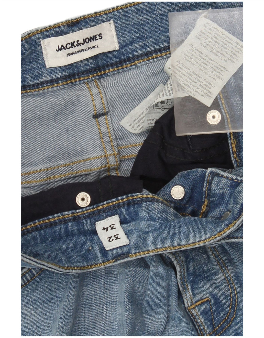 Jeans masculinos Jack & Jones Slim W32 L29 algodão azul