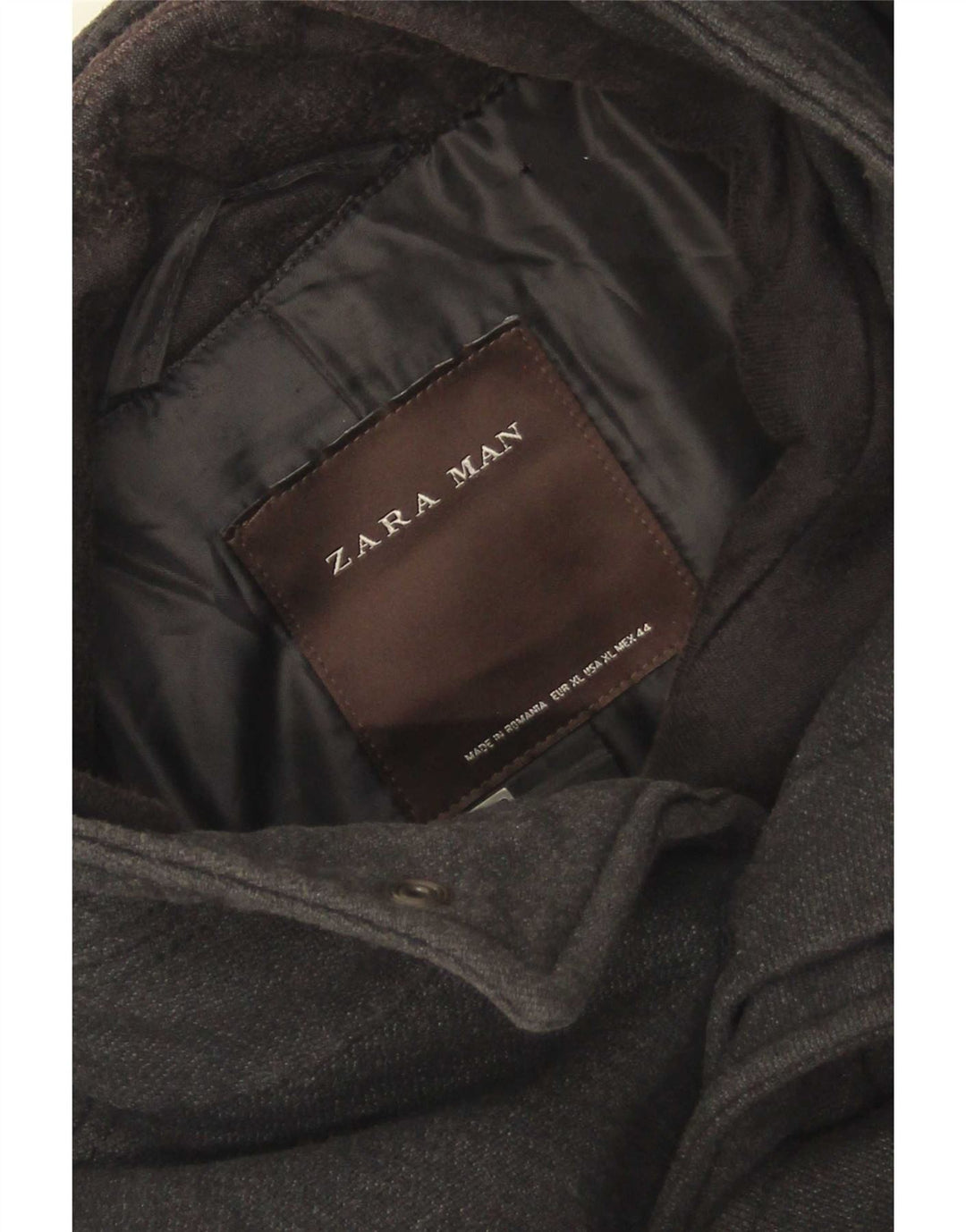 Sobretudo masculino Zara UK 42 XL cinza poliéster