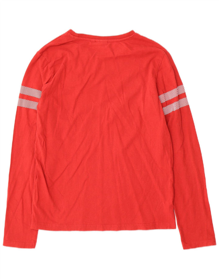 Ellesse Meninos Top Manga Comprida 13-14 Anos Listrado Vermelho Algodão