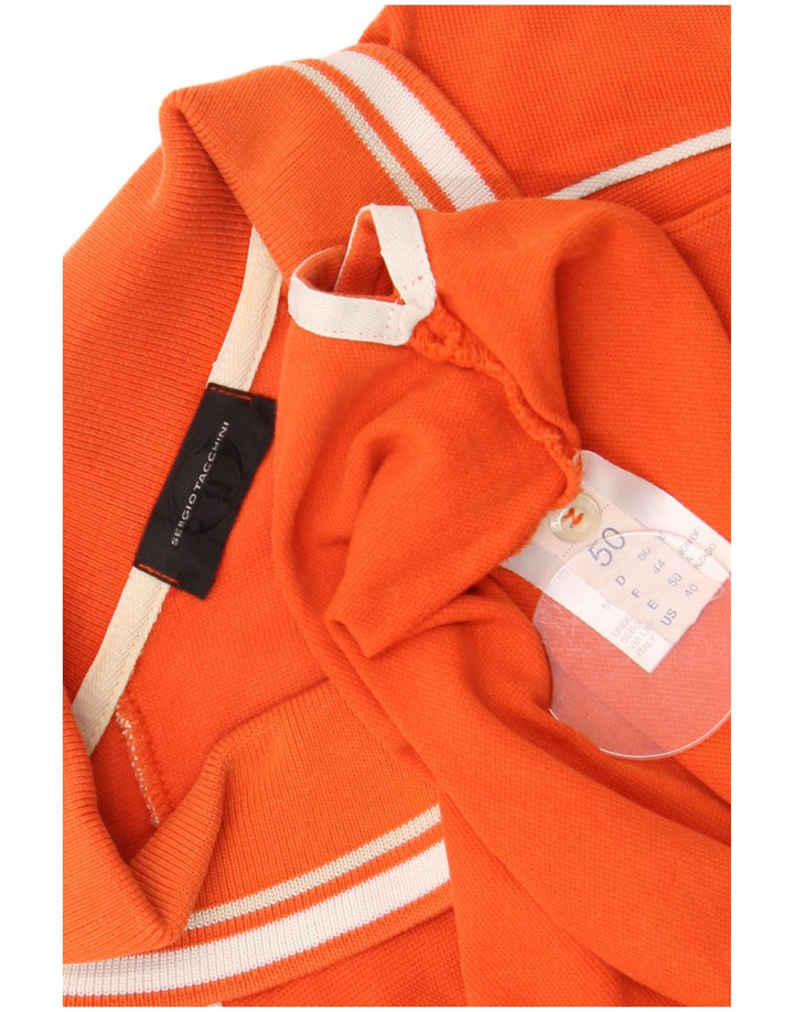 Camisa polo masculina Sergio Tacchini EU 50 médio laranja colorblock algodão