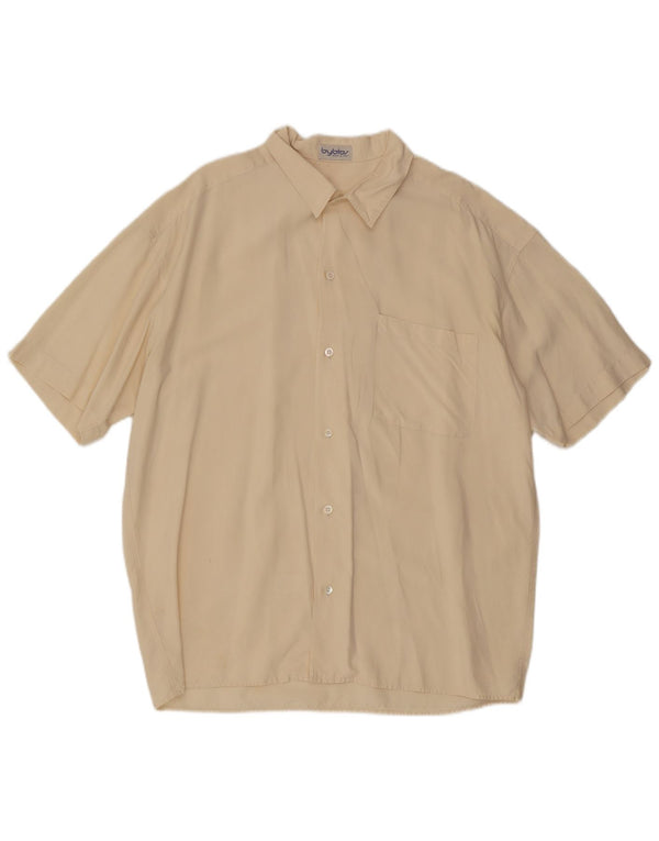 Camisa masculina de manga curta Byblos XL Off White Silk