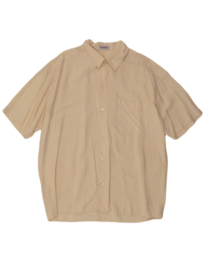 Camisa masculina de manga curta Byblos XL Off White Silk