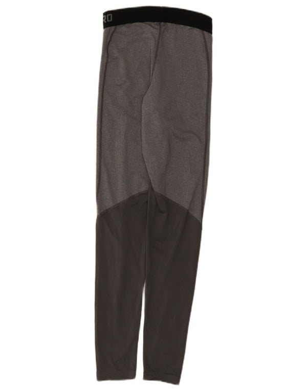 Nike Womens Dri Fit Graphic Leggings UK 4 XS Grey Colourblock Polyester