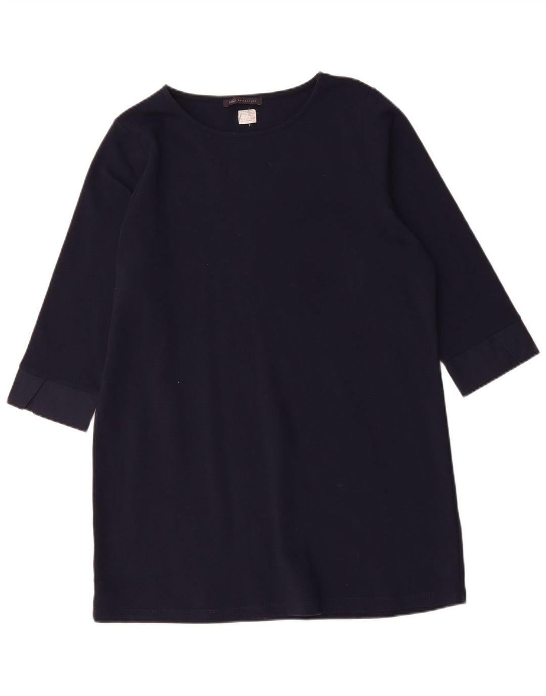 Vestido básico feminino Marks & Spencer manga 3/4 Reino Unido 16 grande azul marinho clássico