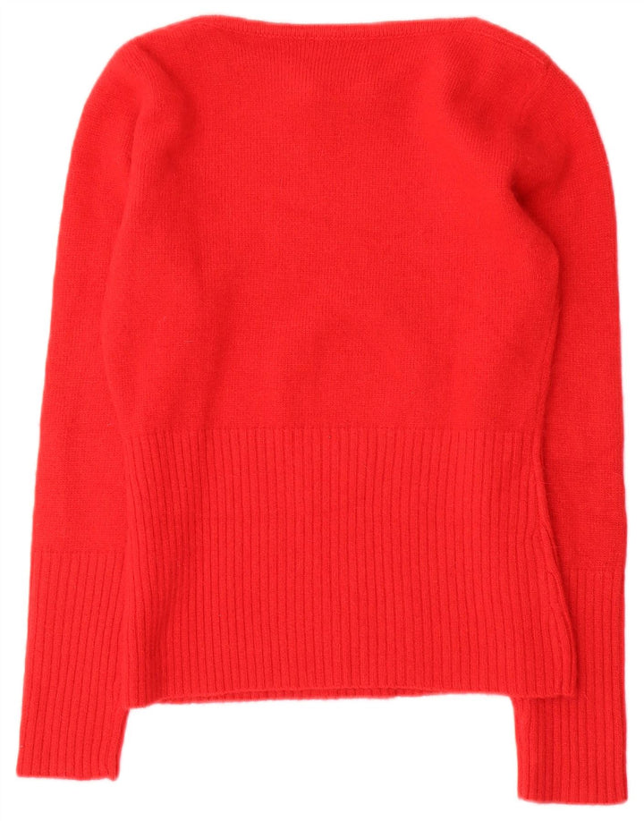 Suéter feminino Moda Piu com gola canoa IT 41 lã vermelha média