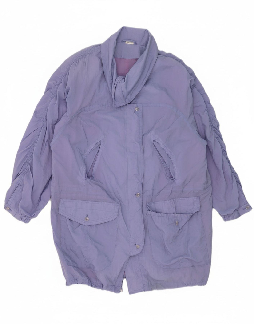 Capa de chuva feminina VINTAGE oversized EU 46 XL roxo nylon