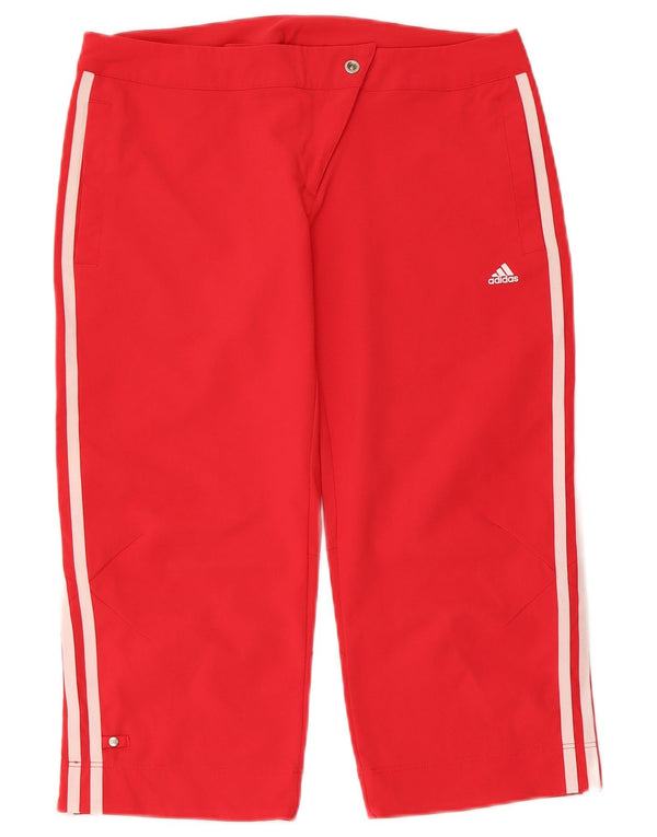 Bermuda Adidas Climalite Feminina UK 10 Pequena W30 Poliéster Vermelho