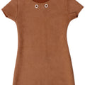 Vestido vintage feminino 3-4 anos poliéster marrom