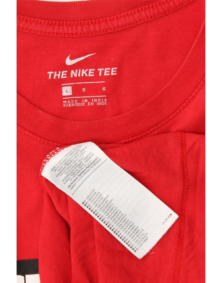Camiseta Nike masculina gráfica grande algodão vermelho