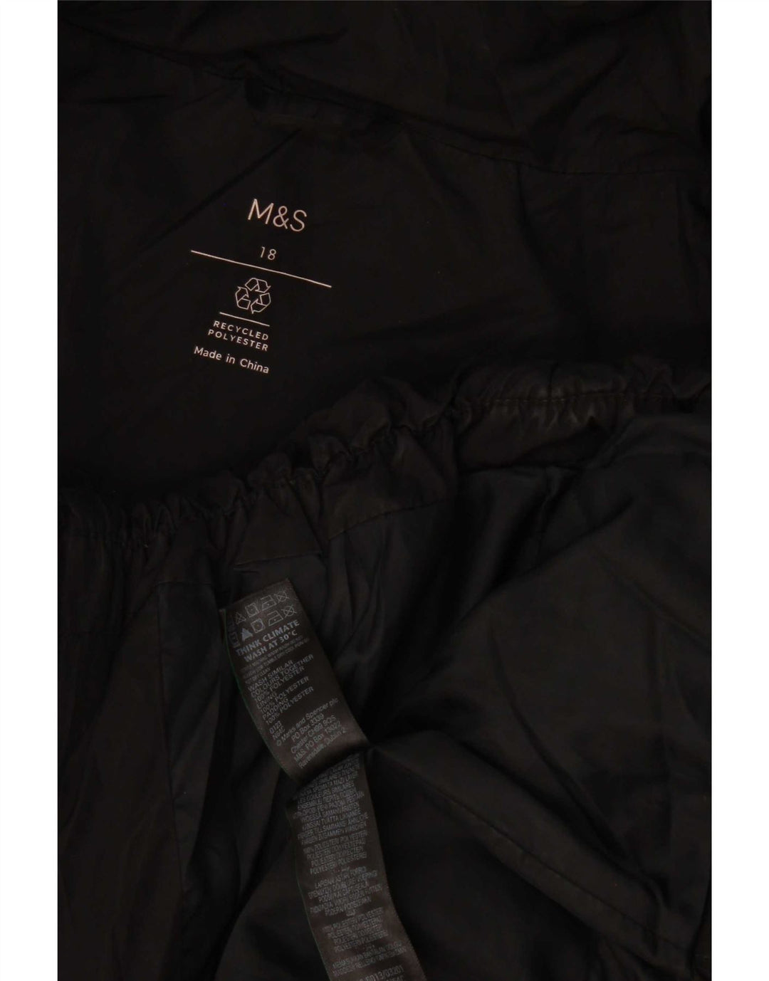 Jaqueta acolchoada feminina Marks & Spencer UK 18 XL poliéster preto